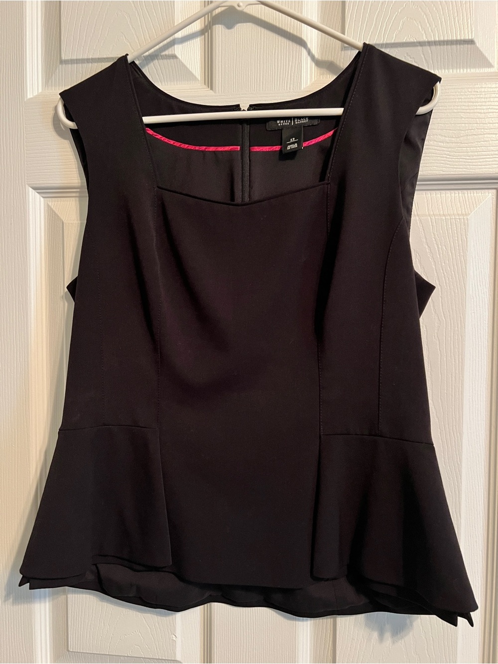 White House Black Market Black Peplum Sleeveless Top